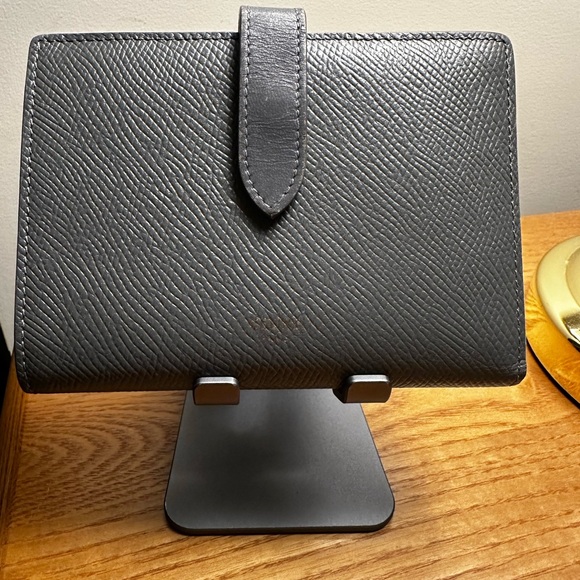 Celine Gray Vintage Leather Wallet. EUC. - Picture 1 of 7